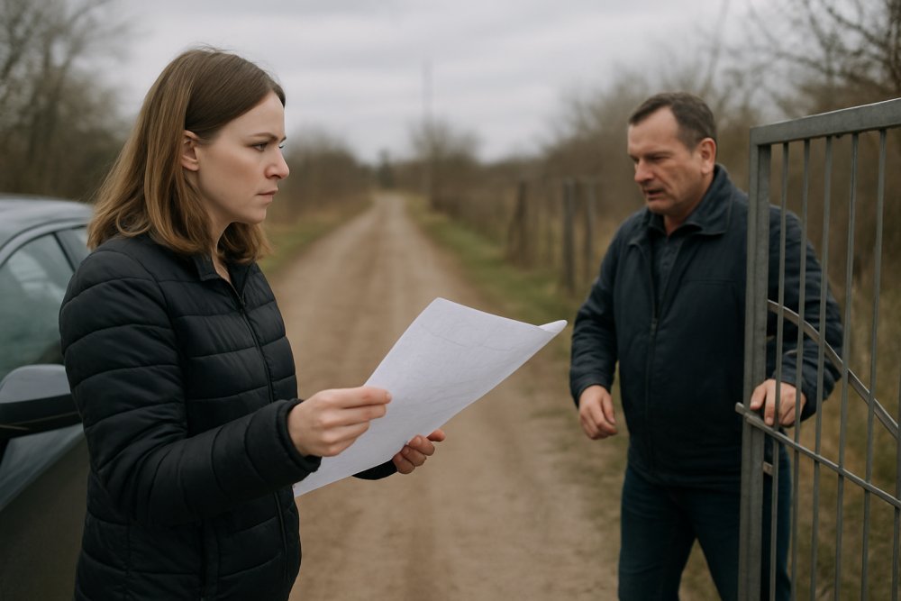 Brak dojazdu do działki przez działkę sąsiada